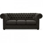 Belvedere Chesterfield 3 Seater Linen Sofa Charcoal