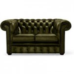 Belvedere Chesterfield 2 Seater Antique Leather Sofa Olive