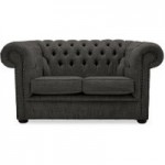 Belvedere Chesterfield 2 Seater Wool Sofa Charcoal