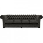Belvedere Chesterfield 4 Seater Wool Sofa Charcoal