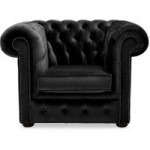 Belvedere Chesterfield Velvet Club Chair Black