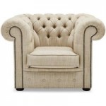 Belvedere Chesterfield Wool Club Chair Oatmeal