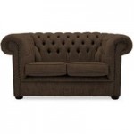 Belvedere Chesterfield 2 Seater Wool Sofa Chocolate (Brown)
