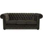 Belvedere Chesterfield 3 Seater Velvet Sofa Black