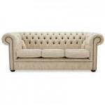 Belvedere Chesterfield 3 Seater Wool Sofa Oatmeal