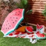 Watermelon Beach Parasol Red