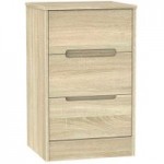 Monaco Wood Effect 3 Drawer Bedside Cabinet Natural