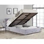 Berlin Crushed Velvet Ottoman Bed Silver