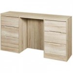 Monaco Wood Effect 6 Drawer Dressing Table Natural