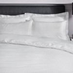 Catherine Lansfield Premium Satin Stripe White Duvet Cover and Pillowcase Set White