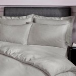 Catherine Lansfield 300 Thread Count Premium Satin Stripe Grey Pair of Oxford Pillowcases Grey