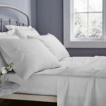 Catherine Lansfield 500 Thread Count White Cotton Rich Fitted Sheet White