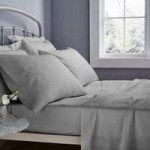 Catherine Lansfield 500 Thread Count Grey Cotton Rich Flat Sheet Grey