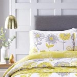 Catherine Lansfield Banbury Yellow Floral Bedspread White/Yellow