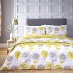 Catherine Lansfield Banbury Floral Yellow Duvet Cover and Pillowcase Set Blue/White/Yellow