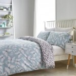 Catherine Lansfield Butterfly Duck-Egg Duvet Cover and Pillowcase Set Blue