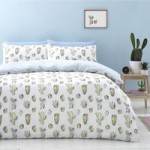 Catherine Lansfield Cactus Green Duvet Cover and Pillowcase Set Green