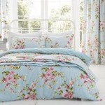 Catherine Lansfield Canterbury Duck-Egg Duvet Cover and Pillowcase Set Blue