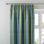 Catherine Lansfield Dino Pencil Pleat Curtains Green/Blue