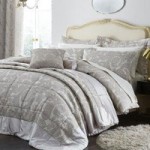 Catherine Lansfield Opulent Champagne Duvet Cover and Pillowcase Set Natural/Grey