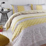 Catherine Lansfield Oriental Birds Yellow Duvet Cover and Pillowcase Set Yellow/Grey