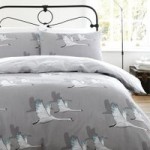 Catherine Lansfield Swan Grey Duvet Cover and Pillowcase Set Grey
