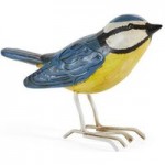 Bluetit Resin Bird Ornament Blue, Yellow
