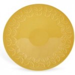 Ochre Leaf Pattern Ceramic Platter Yellow