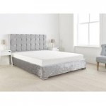 Dorigo Velvet Upholstered Bed Frame Silver