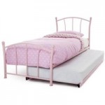 Penny Pink Gloss Metal Guest Bed Pink