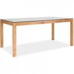 Tribeca Glass Top Natural Dining Table Natural