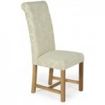 Greenwich Floral Pair of Fabric Dining Chairs Cream