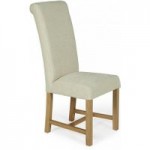 Greenwich Pair of Fabric Dining Chairs Cream