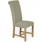 Greenwich Pair of Fabric Dining Chairs Sage (Green)