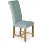 Greenwich Pair of Fabric Dining Chairs Duck Egg (Blue)
