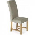 Greenwich Pair of Fabric Dining Chairs Stone