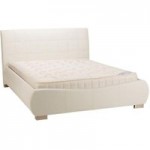 Dorado White Faux Leather Bed Frame White