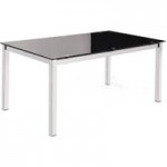 Tempo 160cm Glass Top Dining Table Black