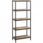 Urban Rustic 5 Tier Bookcase – Natural Natural