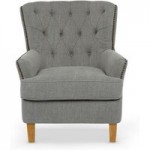 Selkirk Button Back Armchair – Grey Grey