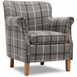 Ottavia Fabric and Faux Leather Armchair Grey