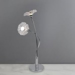 Alanli LED Acrylic Flower Touch Table Lamp Chrome, Clear
