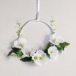 Cream Floral Ring Hanging Basket Cream