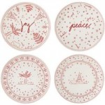 Set of 4 Ellen DeGeneres by Royal Doulton Holiday Collection 21cm Plates Red