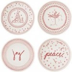 Set of 4 Ellen DeGeneres by Royal Doulton Holiday Collection 16cm Plates Red