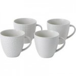 Set of 4 Gordon Ramsay by Royal Doulton Maze Grill White Mugs White