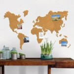 Wallpops Self Adhesive Cork World Map Pinboard Natural