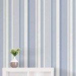 NuWallpaper Awning Stripe Blue Self Adhesive Wallpaper Blue