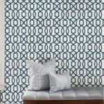 NuWallpaper Grand Trellis Navy Self Adhesive Wallpaper Blue