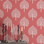 NuWallpaper Grove Coral Self Adhesive Wallpaper Pink